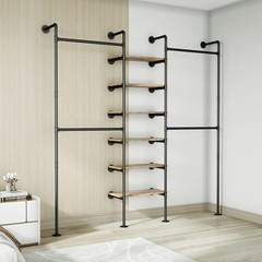 Wall Mounted Closet System Malleable Iron Steel Fittings 85 Inch Height 81 Inch