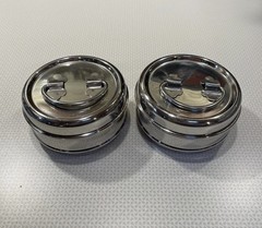 Stainless Steel Round Multi Purpose Storage Container Set of 2, Handle Lid