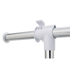 Heavy Clothes Hanger Adjustable Height Rolling Garment Rack Metal Chrome White
