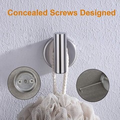 Polished Chrome Towel Coat Hooks SUS304 Stainless Steel Bathroom Clothes Gara…
