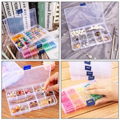 6 Pack Clear Jewelry Box Plastic Bead Storage Craft Container Earrings Organizer