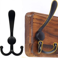 Brown Pine Wood Wall Mounted Coat Rack 5Hooks for Coats Jackets Clothes Hats Key