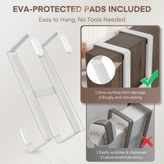 2Pcs No Drill Over Door Hooks Heavy Duty Double Side Hanger