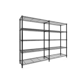 13.8 In. D X 59 In. W X 70.5 In. H 5-Tier L-Shaped Black Metal Storage Shelve Ad