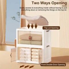 3pcs Collapsible Stackable Storage Bins Closet Organizer Plastic Container Box