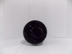 Black Woven Rattan Basket Round Decorative Storage Bin 6×6 in Used