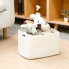 ICERZCZ Storage Baskets for Organizing, 12.5″(l)×9.1″(w)×7.9″(h), Off White