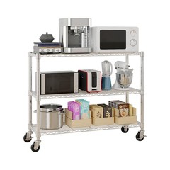 Heavy Duty 6 Tier Metal Shelving Rack for Garage Pantry Kitchen with Wheels