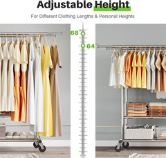 HOKEEPER Heavy Duty Clothes Rack Load 625 LBS, Clothing Rack for Hanging Clothes