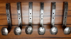 Set of 6 Railroad Spikes Hooks Hangers Rustic Industrial Coat-Hat Brushed Steel