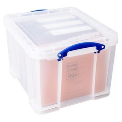 Really Useful Boxes(R) Plastic Storage Box, 32 Liters, 12in.H x 14in.W x 19in…