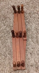 Vintage Wooden Accordion 10 Peg Rack Wall Hook Expands Republic of China