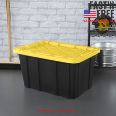 6 Pack Large Storage Bin 27 Gallon Durable Plastic Storage Tote Snap-On Lid