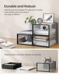 12 Pack Clear Stackable Shoe Storage Boxes Plastic Organizer Dustproof Container