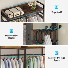 Tribesigns Closet Organizer with 4 Large Drawers, Clothes Garment Rack with Hook