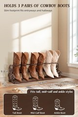 NEW 3 Pair Boot Rack Adjustable Freestanding Metal Cowboy Boot Organizer