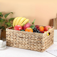 Natural Water Hyacinth Storage Basket with Handles – Stylish Home Organizer