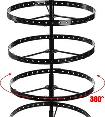 DEAYOU 264 Hooks Metal Rotating Keychain Holder Display Stand,6 Tier Jewelry