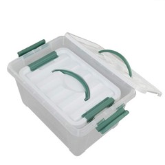 Clear Latching Box, Plastic Storage Bin, 2 Packs(6 Quart&14 Quart)