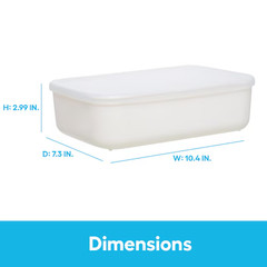 Small 0.713 -Gallons ( 2.854 -Quarts ) White Stackable Tote with Standard Snap L