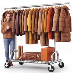 Hokeeper 550lb Heavy Duty Commercial Garment Rack Portable Clothes Stand