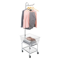 2-in-1 clothes hanger and storage rack