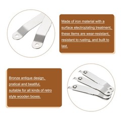 4pcs Lid Folding Support Hinges Silver Folded L 2.7″/68mm Plate W 0.4″/11mm