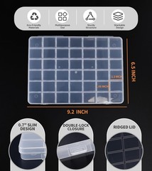 42 Grids Bead Organizer Box, 9.1×6.5×0.7 inch, Transparent Jewelry Organizer …
