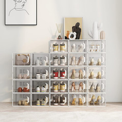 12 Pack X-Large Shoe Storage Box Clear Stackable Organizer Size 11