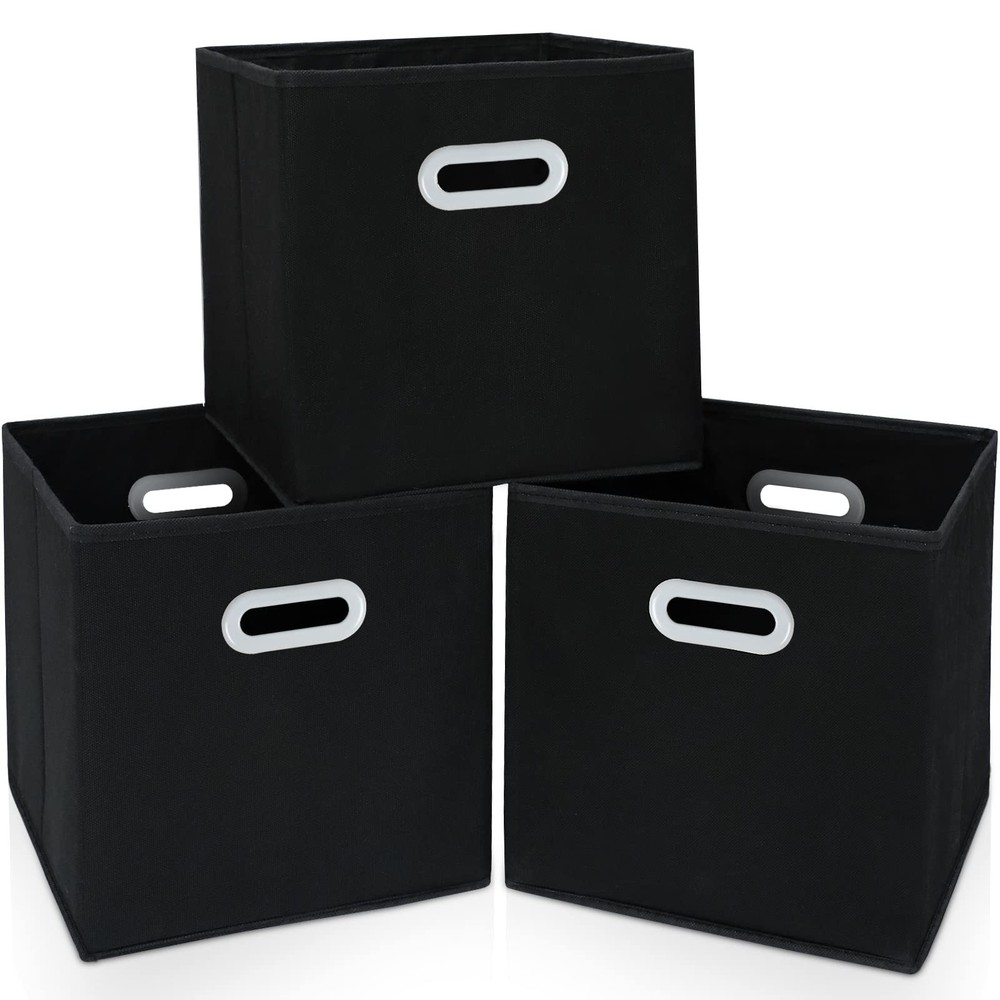 Fabric Storage Bins w/ Sturdy Handles, Foldable Cube Organizer for Decluttering