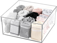 Large Clear Acrylic Storage Box with Lid for Collectibles & Gifts 8.1×8.1×3.9 in