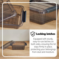 Mini Storage Bins with Lids – 1.25 Quart, Set of 6, Tinted, Made in EU
