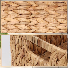 Natural Wicker Shelf Baskets with Handles – Stylish Storage Bins for Home Decor