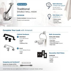 H3700126 | Vicinity Double Prong Decorative Wall Hook | Polished Chrome Hook …