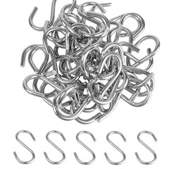 48PCS 1.2 Inch 304 Stainless Steel S Hooks, Heavy Duty M2 Hanging Hooks 1.2inch