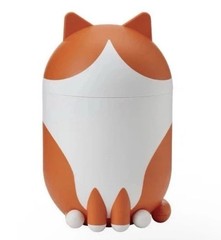 IKEA GREJSIMOJS 106.036.46 Cat Shaped Storage Box with Lid, orange/white, NEW