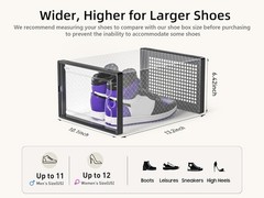 12 Pack X-Large Clear Stackable Shoe Storage Boxes Plastic Sneaker Organizer