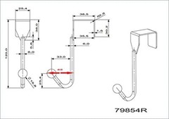 Hardware BP9990130 Utility Over The Door Metal Hook, 1 in (25.5 mm), White
