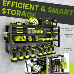 Heavy Duty Power Tool Rack 4 Tier 8 Holders 420Lbs 32 In