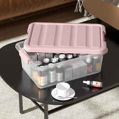 14 Quart Plastic Storage Latch Boxes with Pink Lids, Latching…