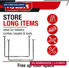 HyLoft Adjustable Garage Ceiling Mount Storage Rack Kit, Ceiling Shelving Mounts