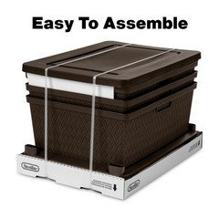 Sterilite Wide 3 Drawer Tower, Plastic Storage Organizer with Removable Decorati