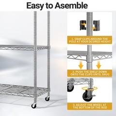 Heavy-Duty Metal Shelving Unit Sturdy Adjustable 6-Tier Storage Shelf for Garage