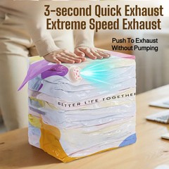 No Pump 3D Vacuum Storage Life Space Saver Better Life Space Bags 1/3/5Pcs