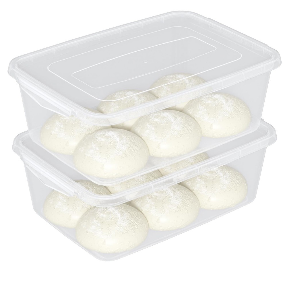 16 Quart Clear Pizza Dough Proofing Box with Lid, Household Pizza Dough Conta…
