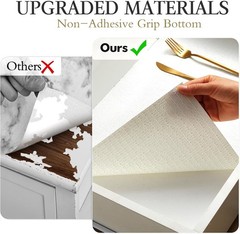 Beautysaid Shelf and Drawer Liner for Kitchen Cabinet, Non 12W x 118L, White