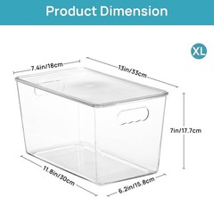 6 Count XL Stackable Storage Bins – Durable & Water-Resistant with Lift-Off Lids