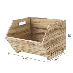 Better Homes & Gardens Natural Wood Stacking Open Front Decorative Storage Bins