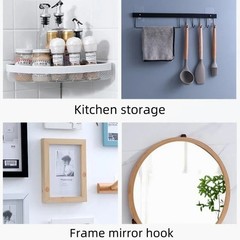 Strong Damage Free Self-Adhesive Wall Hooks No-Drill Hangers Frames Clocks UK