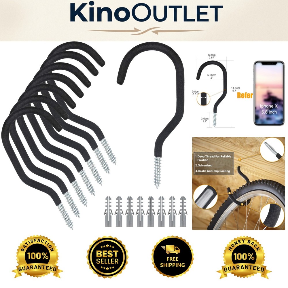 Alloy Steel Ceiling Hooks – 8 Pack Heavy-Duty Hooks for Plants and Bicycles
